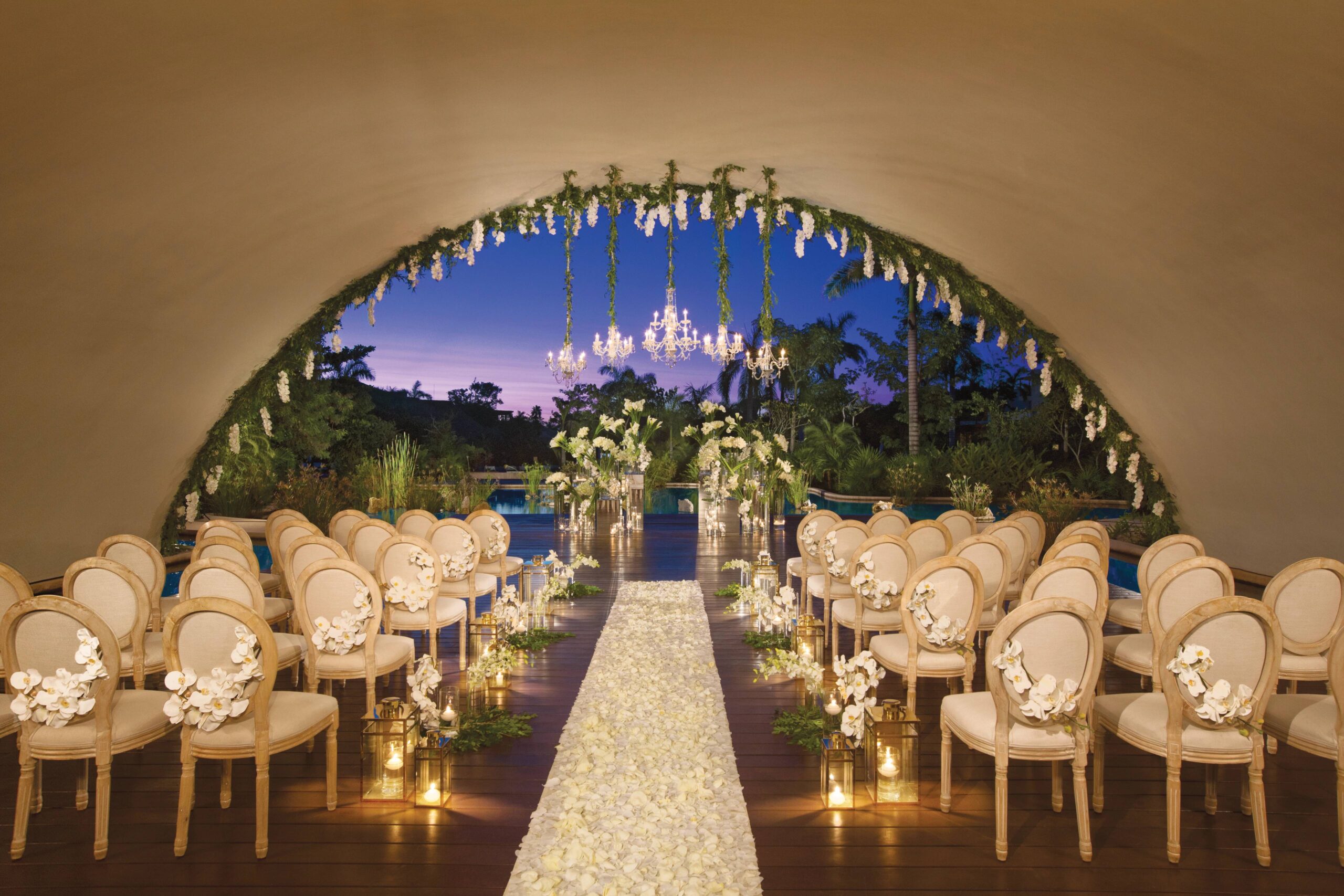 wedding arch set up at secrets akumal riviera maya